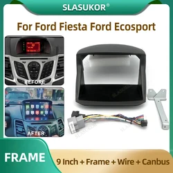 9 Inch For Ford Fiesta 2008-2018 Car Radio Fascia Car Radio Panel Wire Sleeve Frame Dashboard Original Accessories
