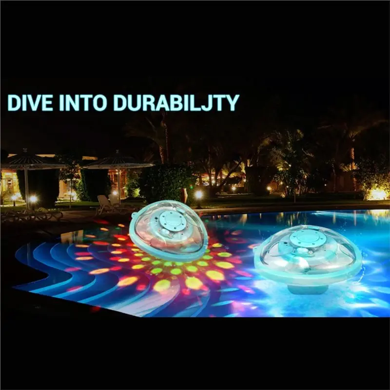 A25F-Floating Water Fountain With Underwater Lights, 2 Modes Sprinkle Waterfall, Powered Pump Outdoor