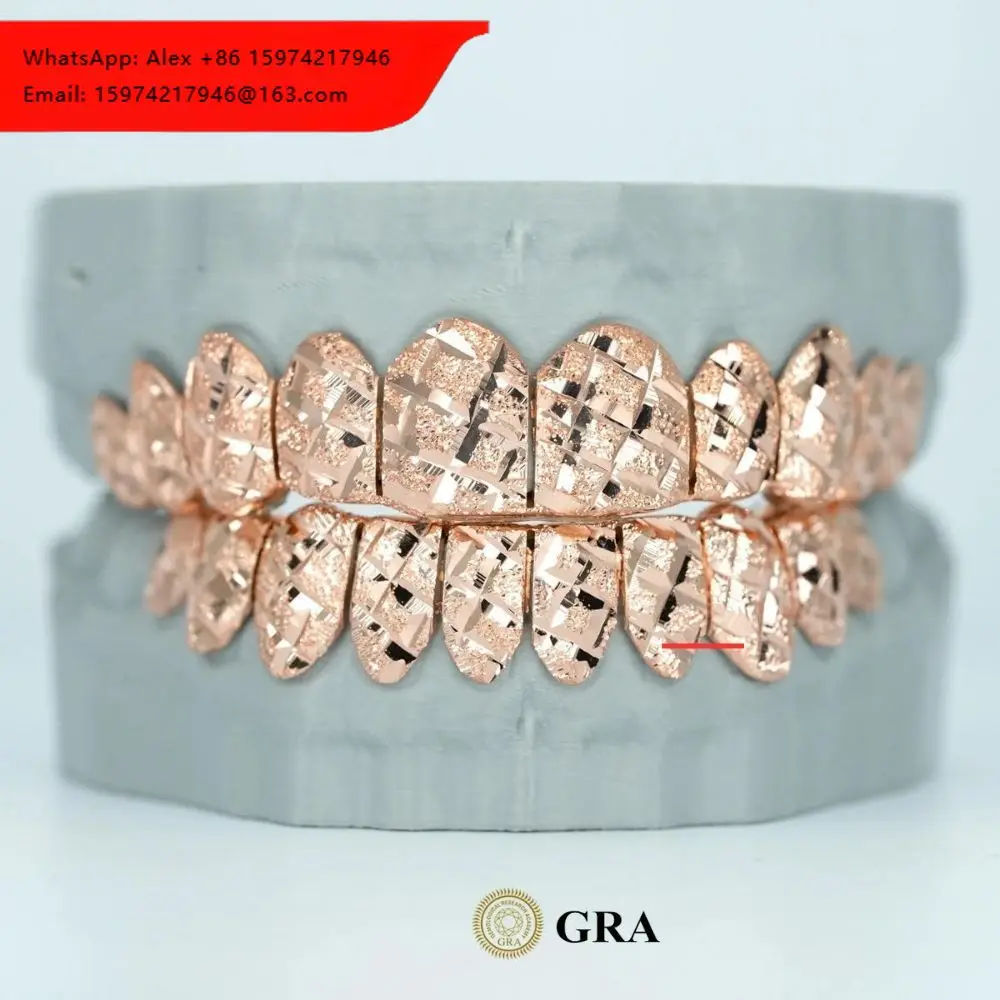 Double Stack Moissanite Grillz Honeymoon 925 Silver Moissanite Teeth Grillz 10 Top 10 Bottom Grilz Hip Hop Moissanite Grillz