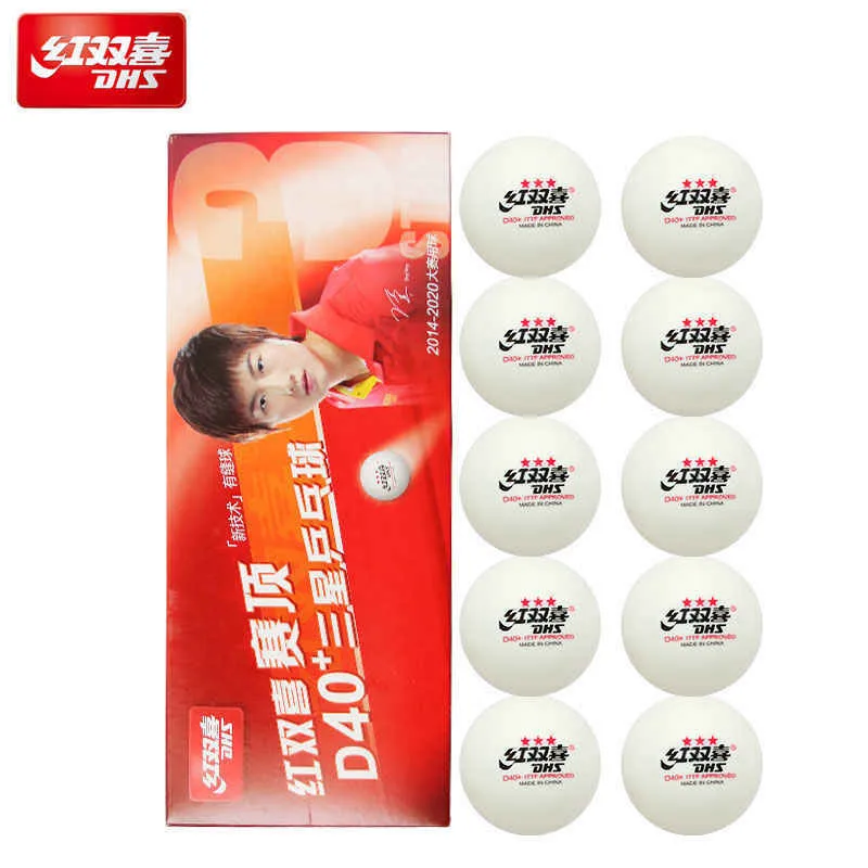 10 pcs/box DHS D40+ Table Tennis Balls ITTF Approved 3 Star ABS Plastic Ping Pong Balls for Official Games