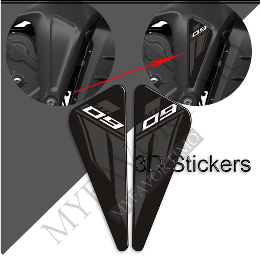 Motorcycle Stickers Decals Gas Fuel Oil Kit Knee Tank Pad Protector For Yamaha MT09 MT FZ 09 SP MT-09 2021 2022