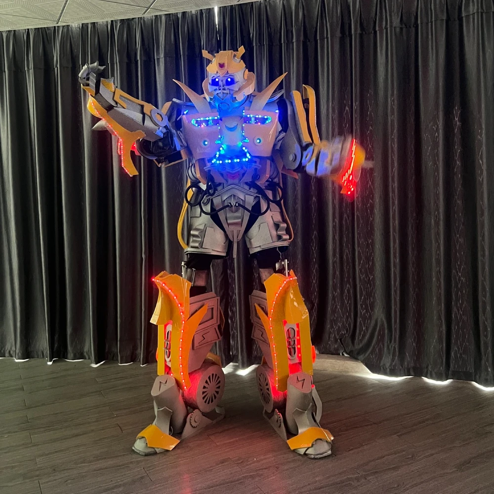 Huge Size Robot Suits Wearing Led Light Robot Perform for Children VR Industry Carnival Entertainment DJ Show