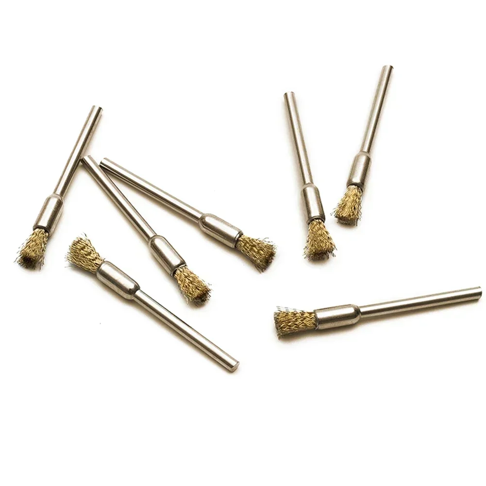 Imagem -04 - Escova de Bronze Fio Roda Escovas Morrer Moedor Ferramenta Elétrica Rotativa para Gravador Dreme 25 mm Moedor Rotativo Escova de Bronze 10 20 Peças