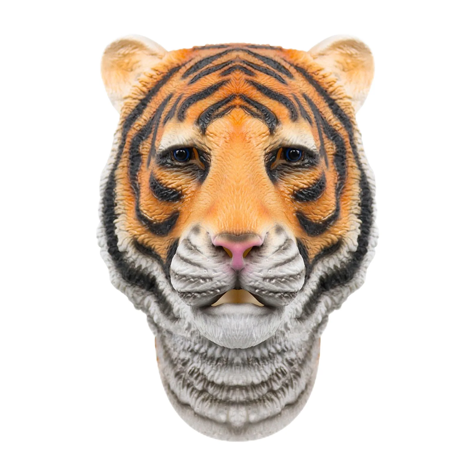 Deluxe Tiger Face Cover Latex Tiger Headgear Cosplay Costumes Accessory Tiger Head Decor For Carnival Masquerade Cosplay