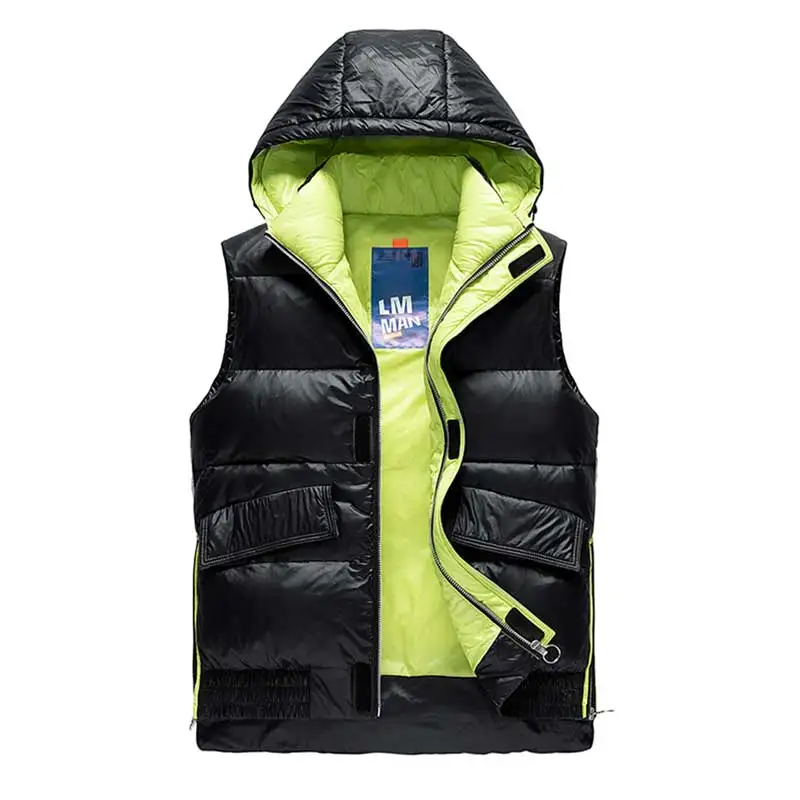 90% Eend Donsjack Heren Herfst Winter Heren Pluche Dik Warm Donzen Vest Heren Winddicht Lichtgewicht Donsjack Heren Capuchon