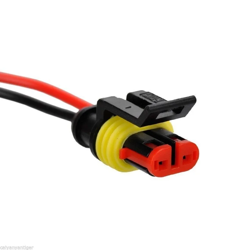 10 Kit 2 Pin Way Car Waterproof Electrical Cable W/ Terminal Wire Connector Plug
