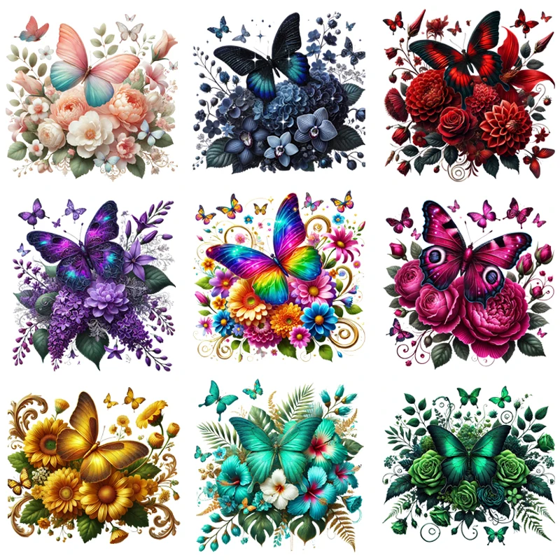 Medium Size Butterfly Sticker On Clothes For Girl Dresses Decals Patches Washable Thermal Press Hoodies Tops Vinyl Diy Patch