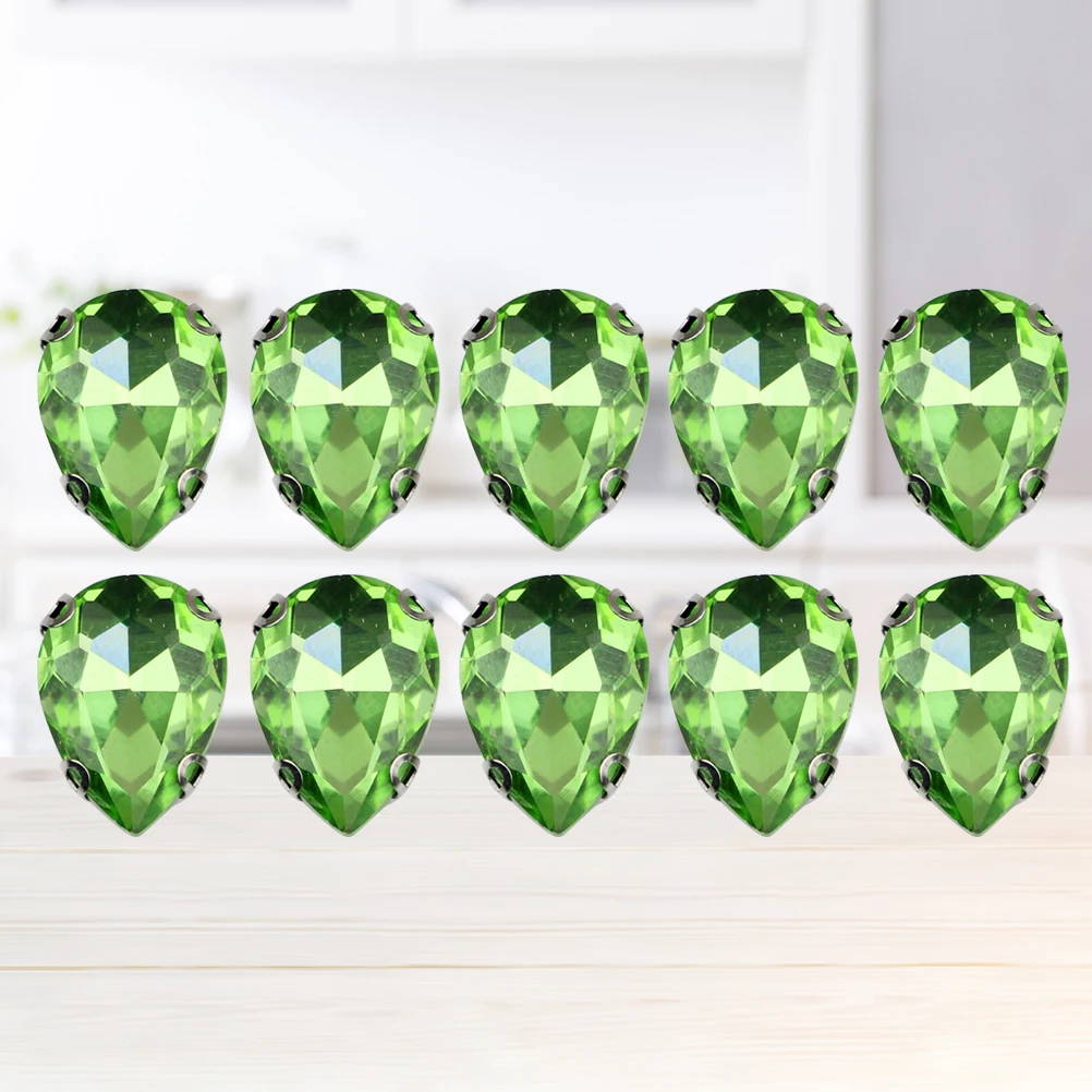 

50pcs Crystal Claw Glass Sewing Rhinestones Water Drop Teardrop For Garment Shoes Bags Shiny Lightweight Sew-On Rhinestones