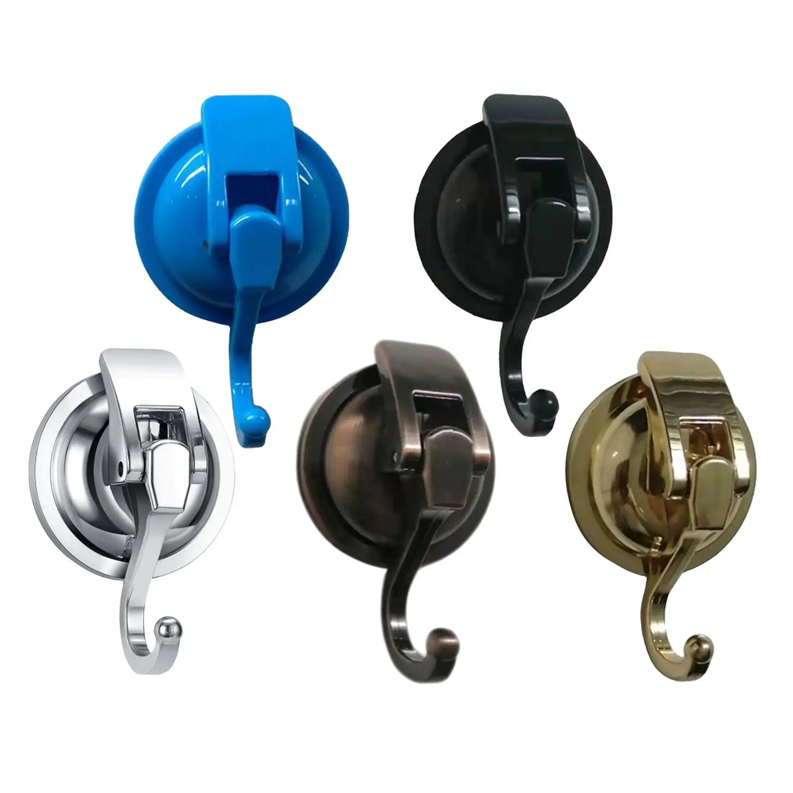 2x Suction Cup Hooks No Drilling Easy to Instal Shower Hooks Reusable Wreath Suction Holder Hanger for Kitchen Towel Restroom
