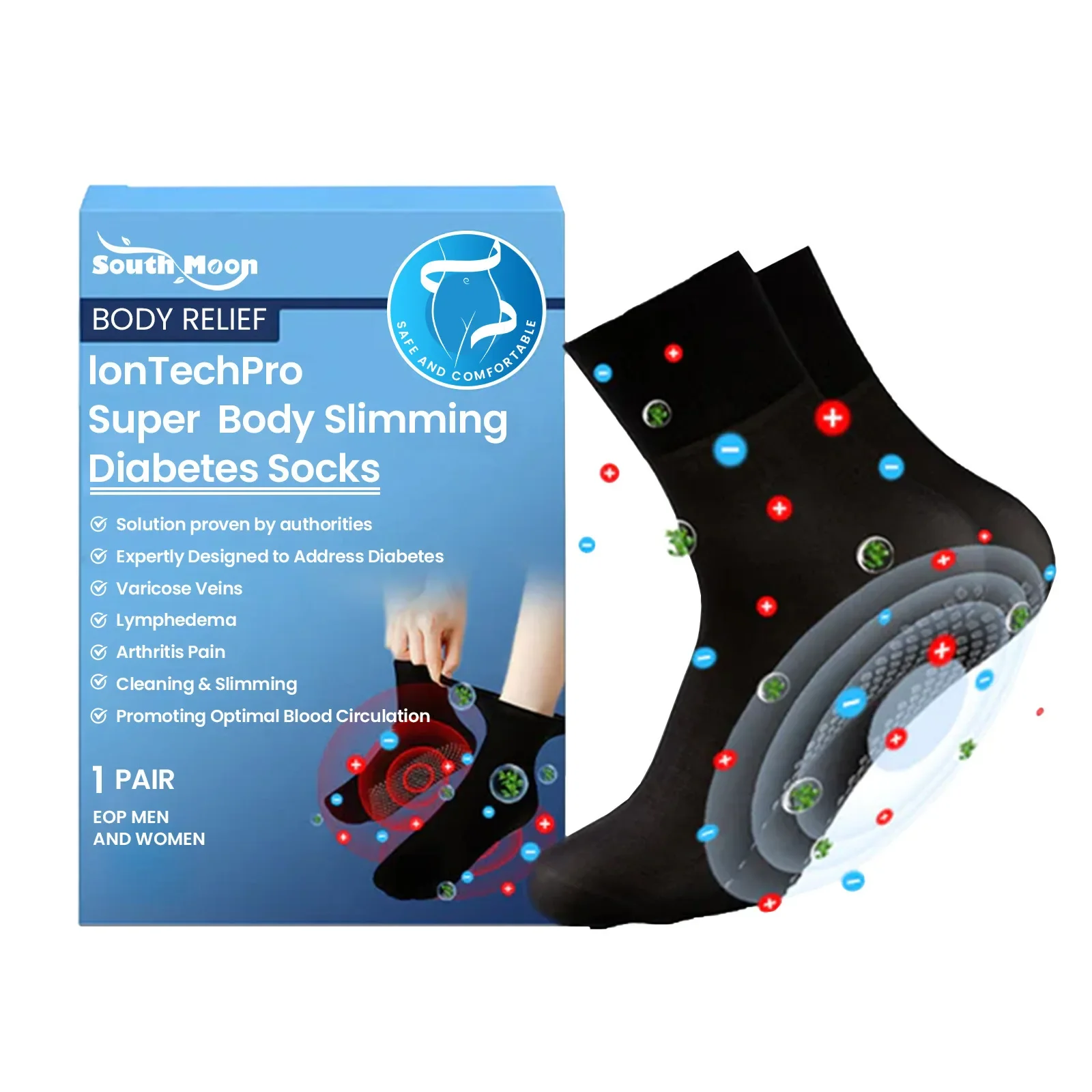 Soft Socks for Diabetes Treat Varicose Vein Arthritis Pain Slimming Promote Blood Circulation Breathable Antislip Feet Care Sock