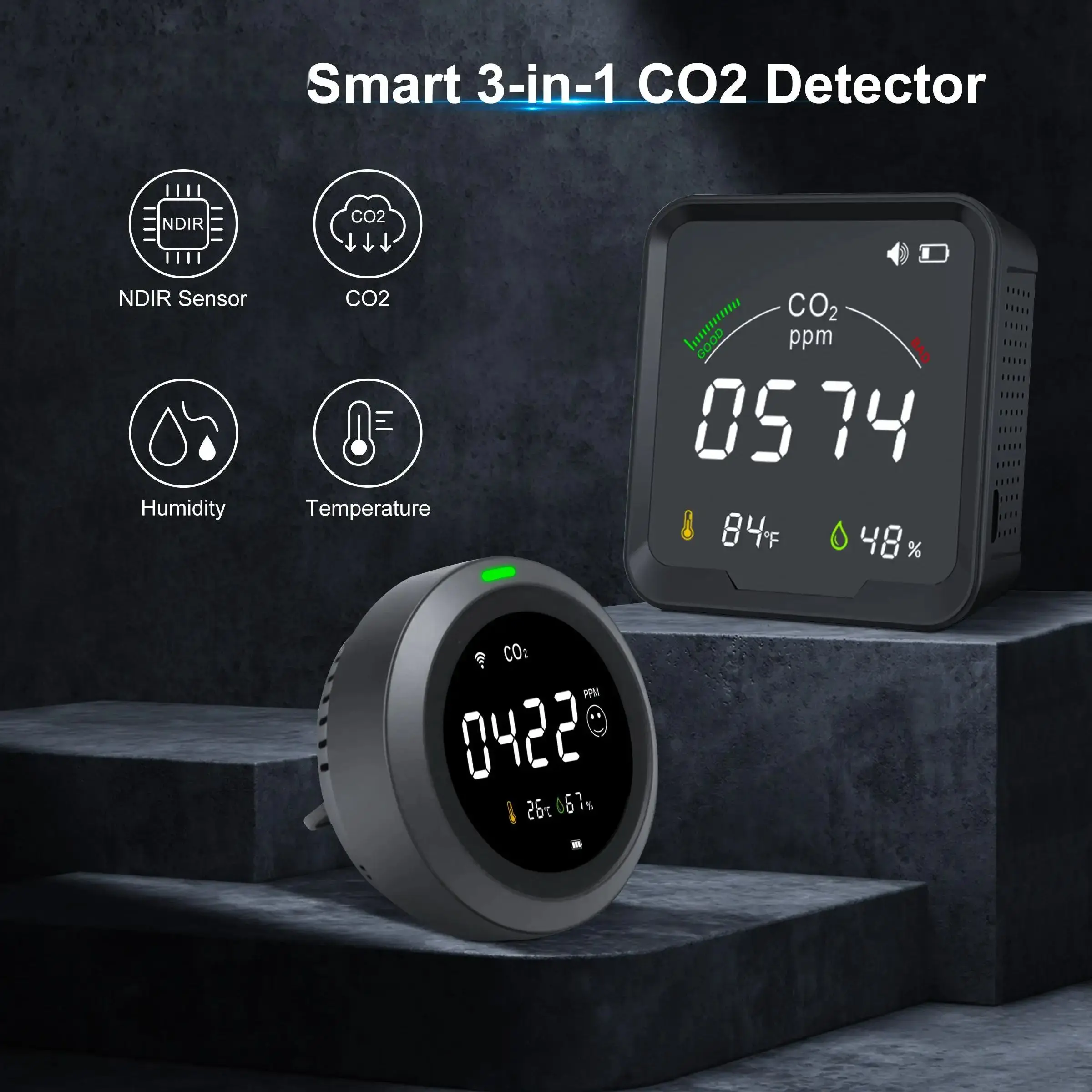 

Tuya Smart WiFi детектор CO2 цифровой монитор углекислого газа мониторинг качества воздуха в помещении датчик температуры и влажности