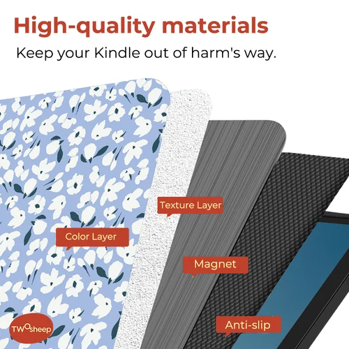 Imagen 2 del producto Funda Twosheep para Kindle Paperwhite 12th & 6/7/10/11th y para 2024 Nuevo Kindle 11th con funda protectora Auto-wake