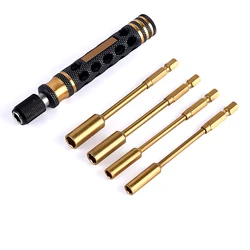 Hollow Out Handle 4 in 1 Hex Nut Driver Bit Socket Screwdriver Tools Sets Size 4.0mm 5.5mm 7.0mm 8.0mm For RC Dozer Car Truck