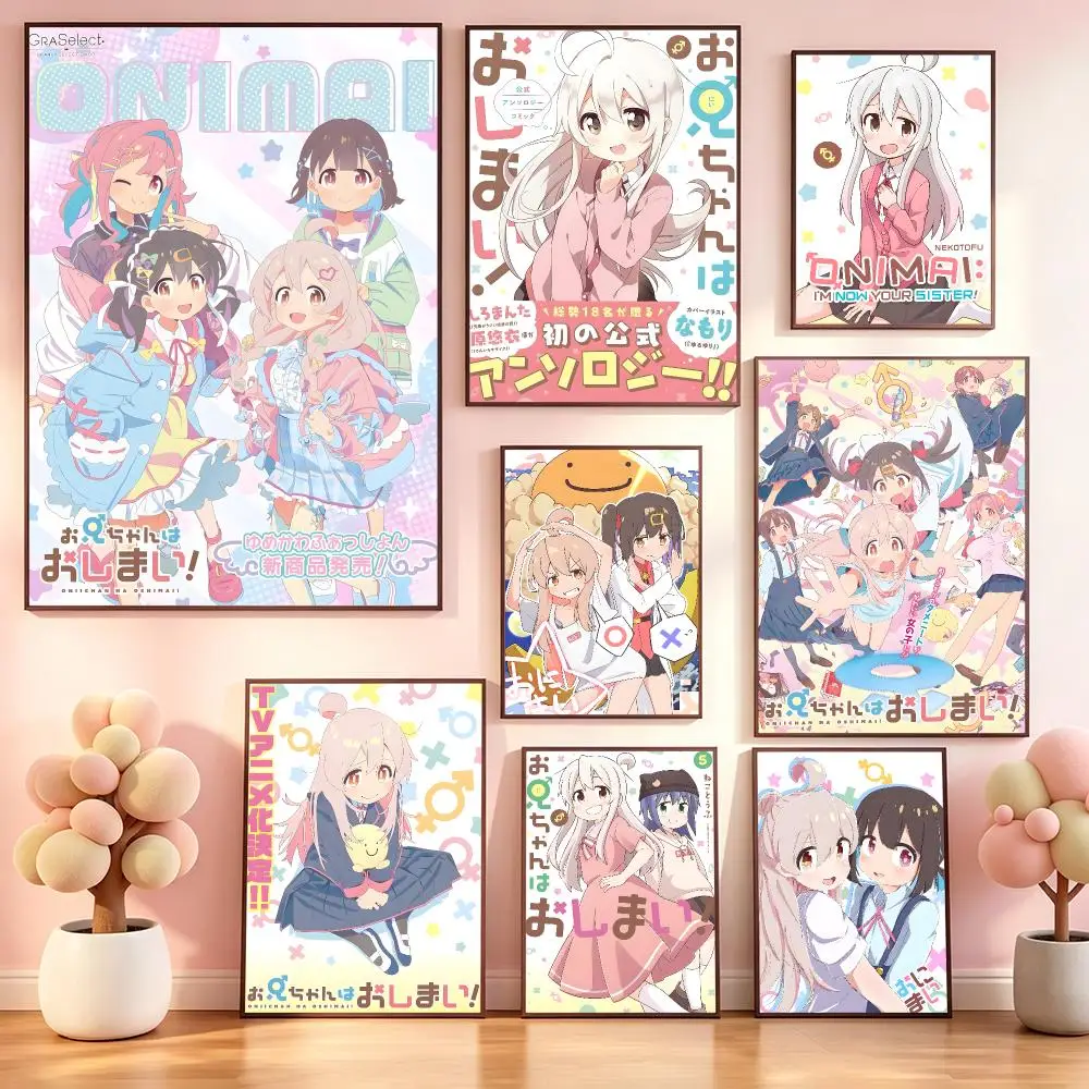 Onimai I'm Now Your SisterS Poster Poster Kawaii Self Adhesive HD Wall Print Cute Home Bedroom Room Aesthetic Decor Gift