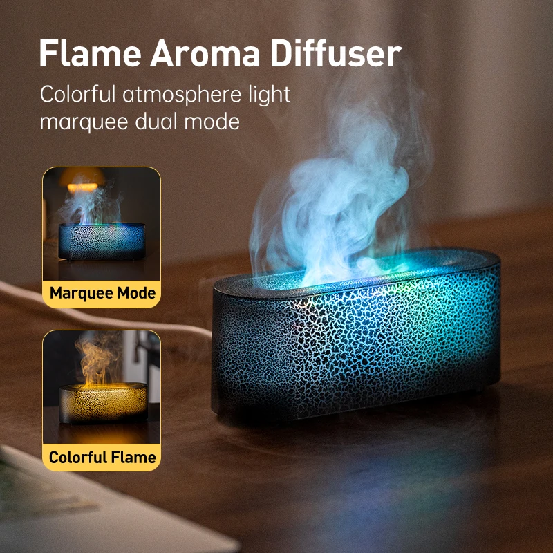 7 Colorful Flame Aroma Diffuser USB Air Humidifier Aromatherapy Essential for Bedroom Yoga Home Oil Diffuser Fragrance Diffuser