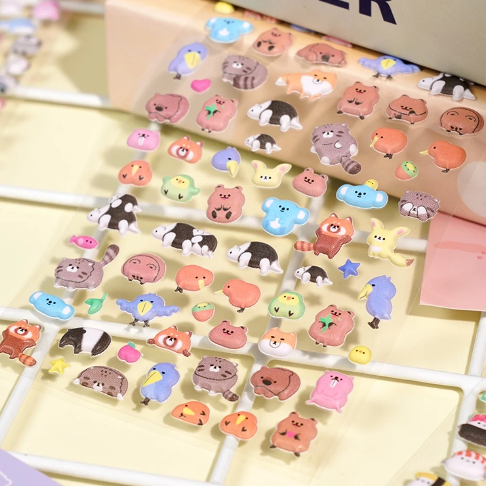 

6 шт. 3D наклейки с изображением животных, сделай сам, декоративные канцелярские принадлежности для ноутбука, забавные креативные детские художественные принадлежности, подарки, милый мультфильм
