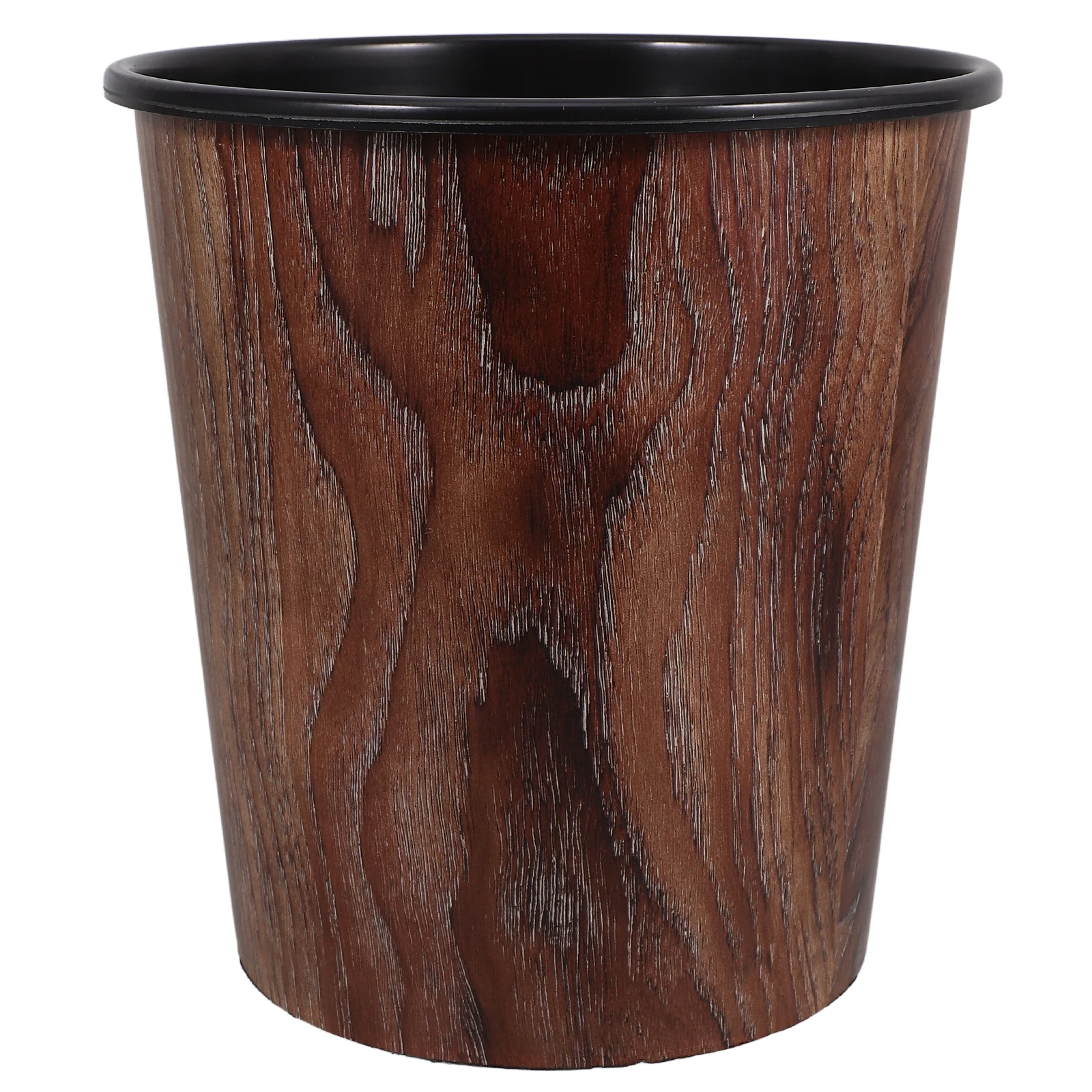 

Wood Grain Lidless Trash Can Retro Style Large Capacity Kitchen Bathroom Waste Bin Home Decor Garbage Container