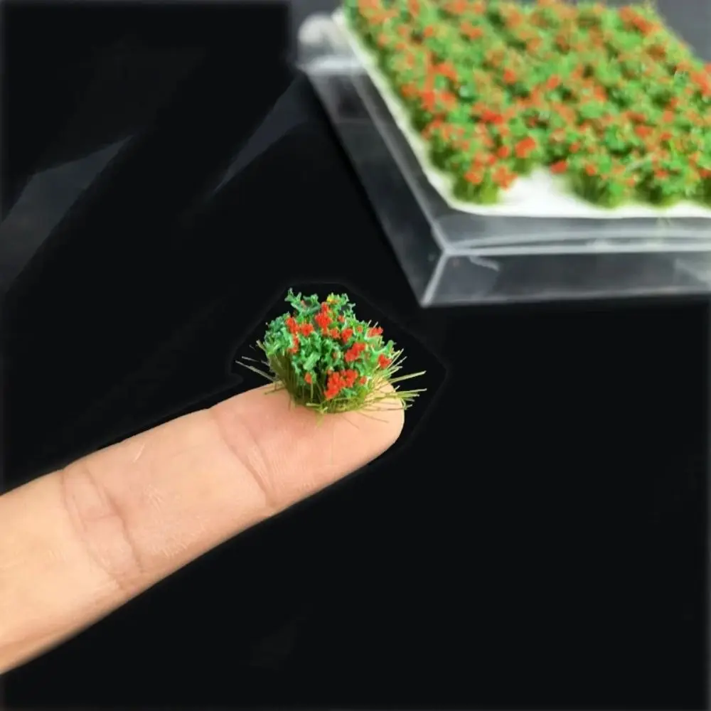 Edificio fai-da-te Grappolo di fiori in miniatura Materiali per piante in ABS Treno ferroviario Trappole di fiori statici Simulazione di altezza 8 mm