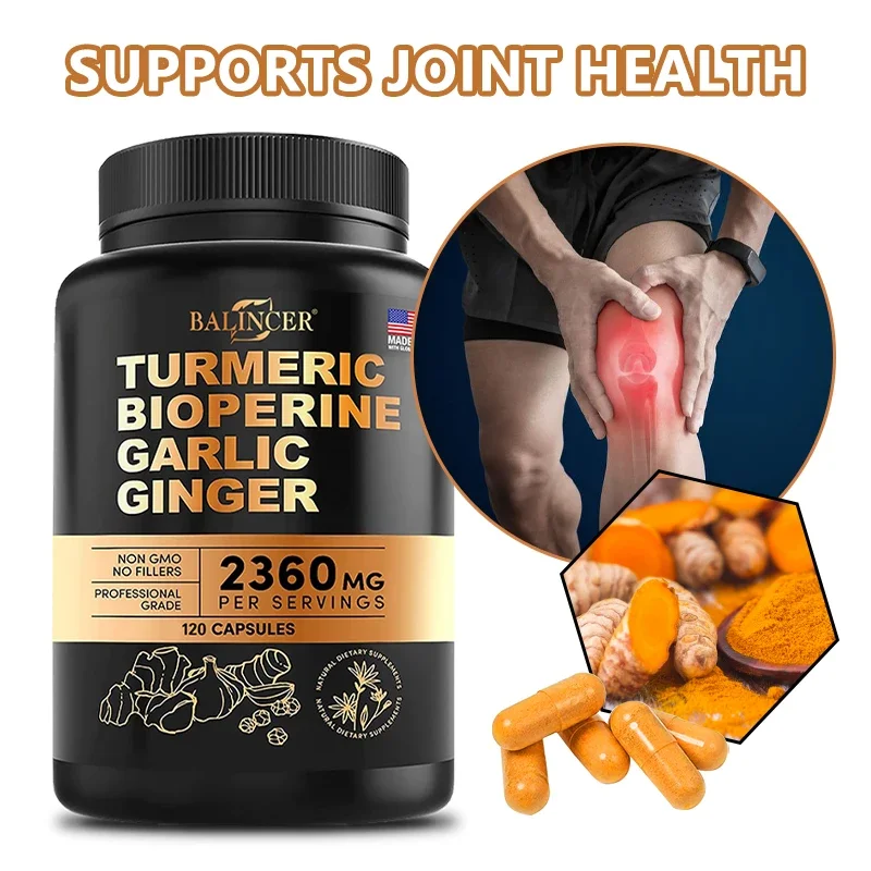 4-in-1 Extra Strength Turmeric Capsules - Sports Flexibility & Comfort, Promote Joint Health, for Men, Women & The Elderly