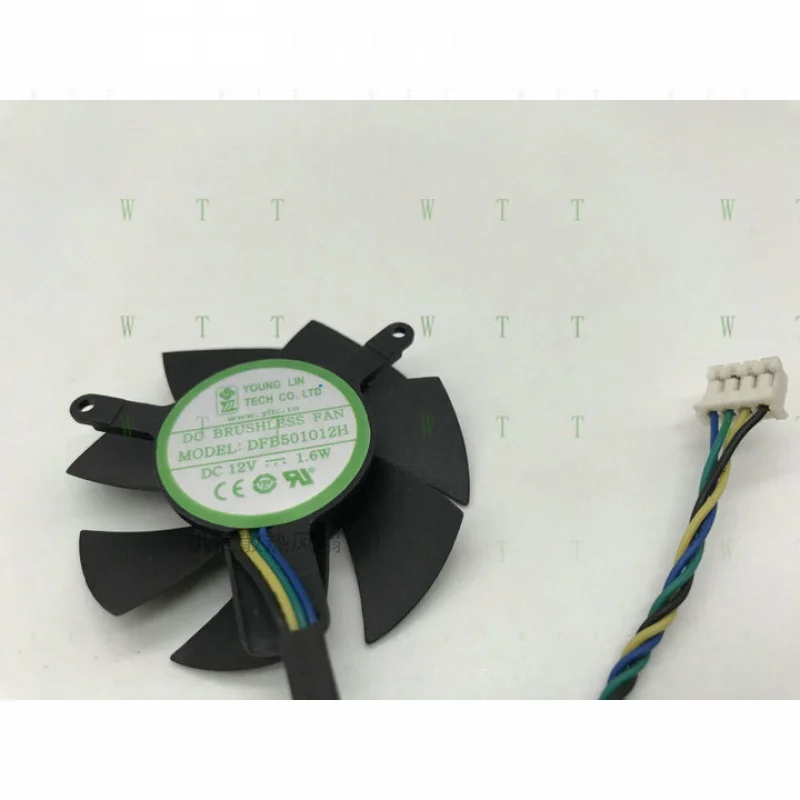 H 1 pcs  YOUNG LIN  Fan  DFB501012H  12V 1.6W  diameter  4.6cm  4 Pin Graphics fan