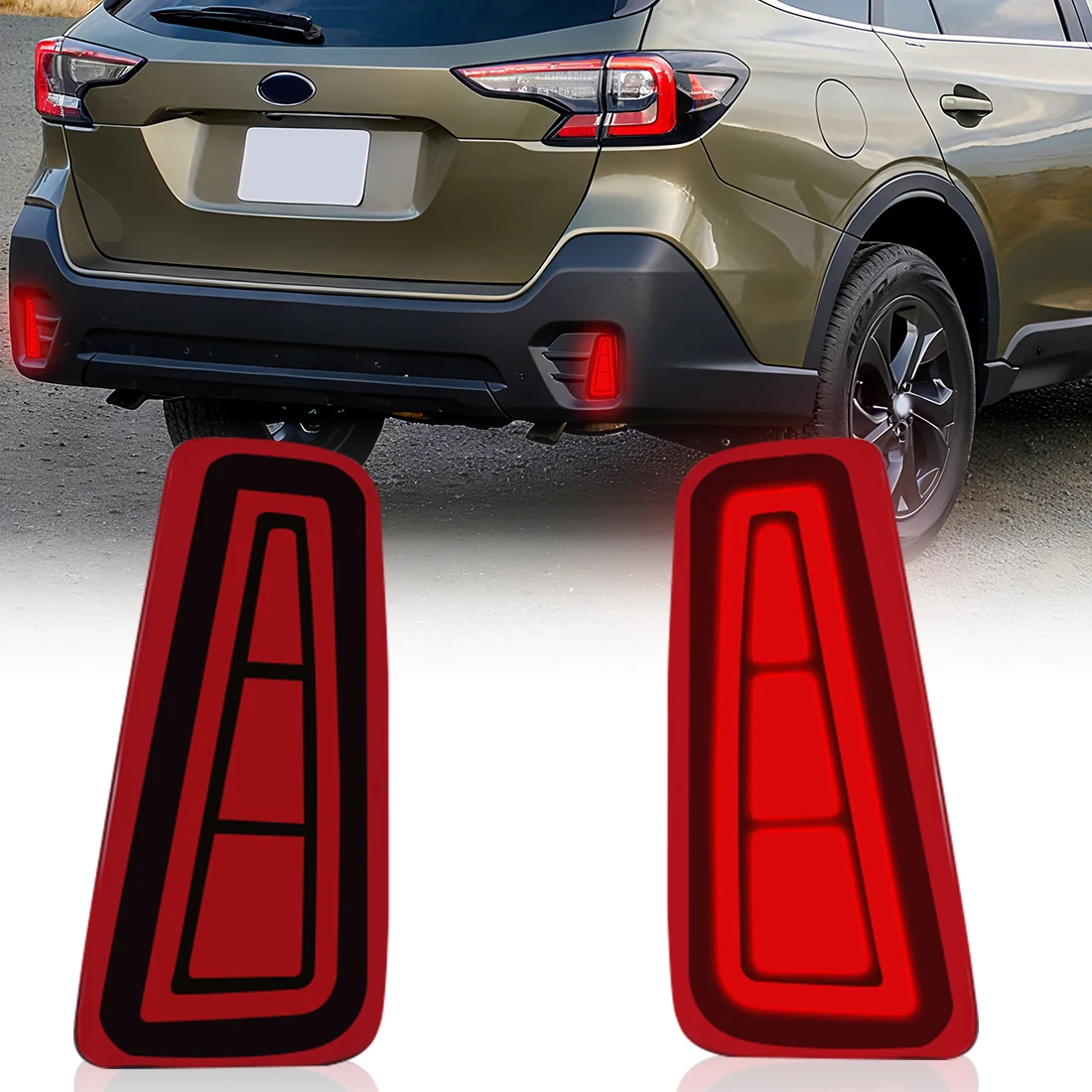 

Светодиодные отражатели заднего бампера для Subaru Outback, американская версия 2015, 2016, 2017, 2018, 2019, 2020, автомобильные тормозные динамические указатели поворота