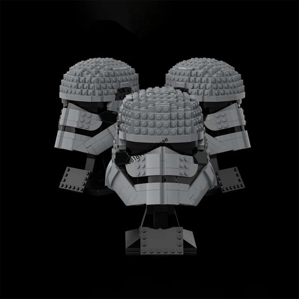 

Moc New Creative Small Particle Building White Helmet Space Wars Series Movie Character Blocks DIY creative ideas Kids Toys Gift