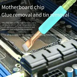 2pcs/pack Muti-purpose Brush Superfine IC Chip PCB Glue Removing Cleaning Tool Steel Brush for Motherboards Chip Glues Removal