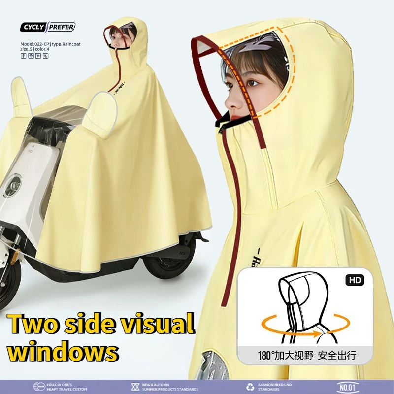 Heavy Duty Full Body Raincoat Waterproof Thick Oxford Fabric One Piece Rain Poncho For Electric Scooter cute rain cape