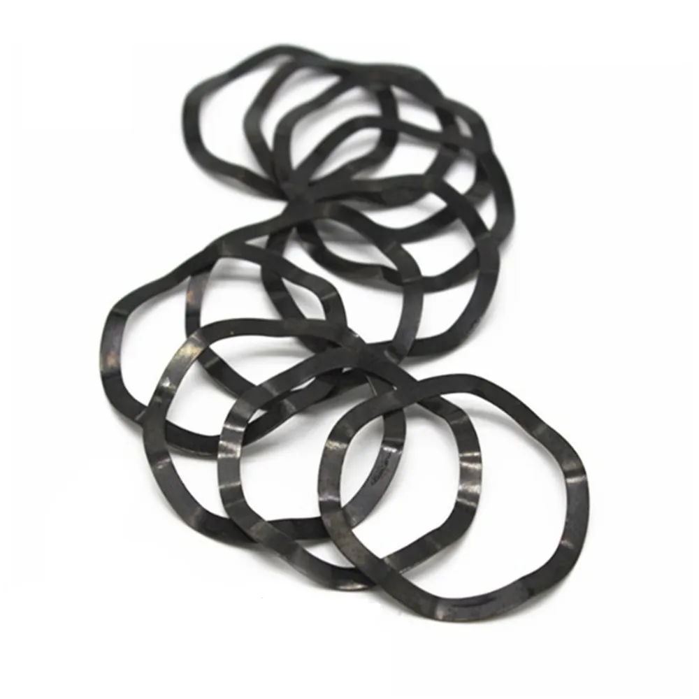 Wholesale wave spring washer 65Mn Carbon steel three wave crest black gasket Elastic washers wave gasket spring