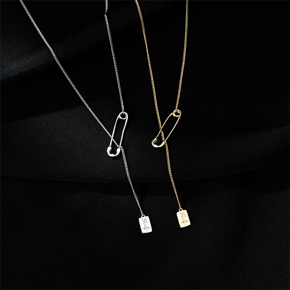 

Korean 925 Sterling Silver Women's Necklace, Clip Square Pendant Tassel Design, INS Personalized Niche Collarbone Chain