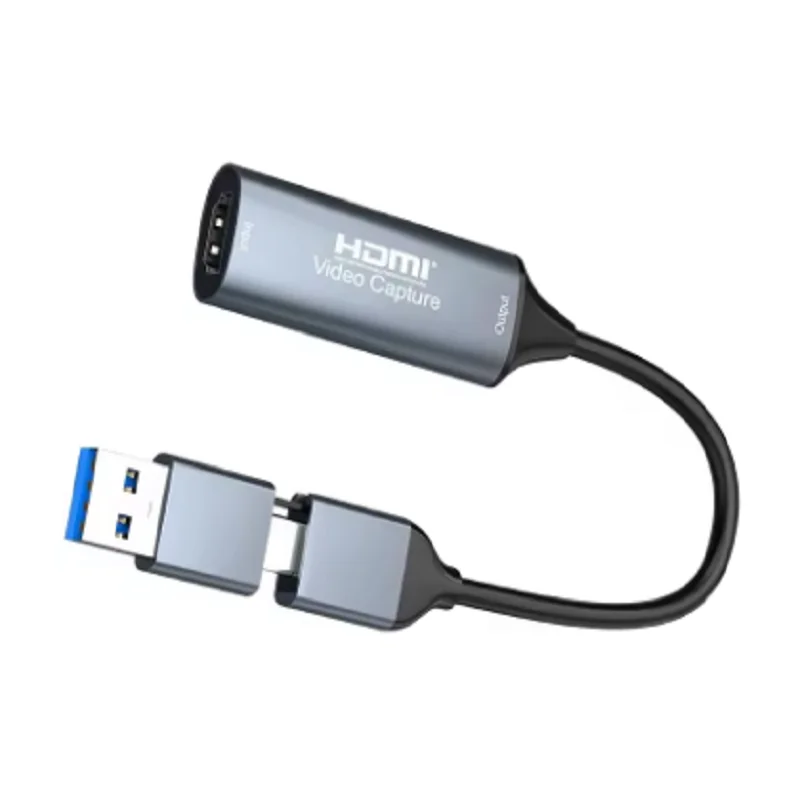 2 في 1 4K USB C بطاقة التقاط الفيديو USB نوع C 3.0/2.0 المنتزع محول تسجيل 1080P 60fps HDMI إلى USB/USB C تسجيل الصوت والفيديو #4