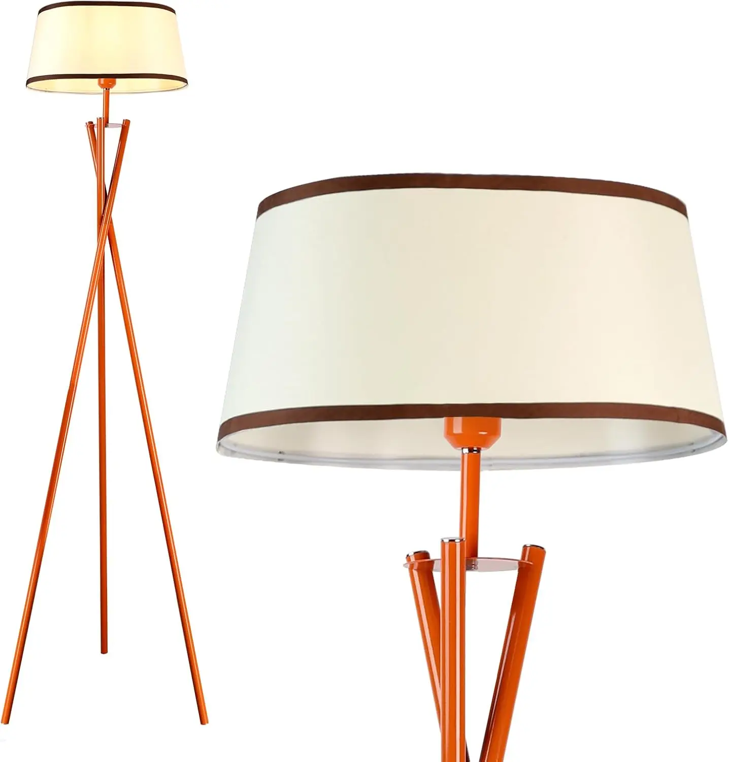 Lightdot 66In Tripod Floor Lamp With Oval Lampshade, Vintage Standing Lamps With E26 Bulb Included & Fabric Shade, Modern Tall