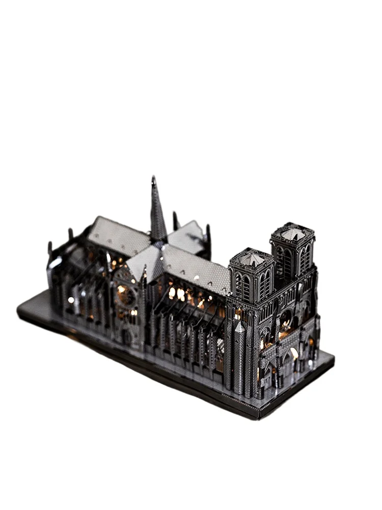 

3D three-dimensional metal puzzle Notre Dame DIY creative ornament, high-end gift