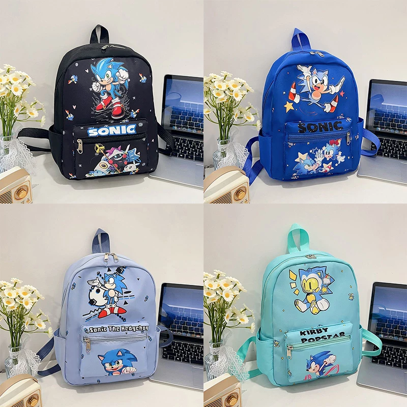 

Sonic The Hedgehog Backpack Funny Cartoon Large-Capacity Boys Student Backpack Kindergarten Bag Multifunctional Schoolbag Gift