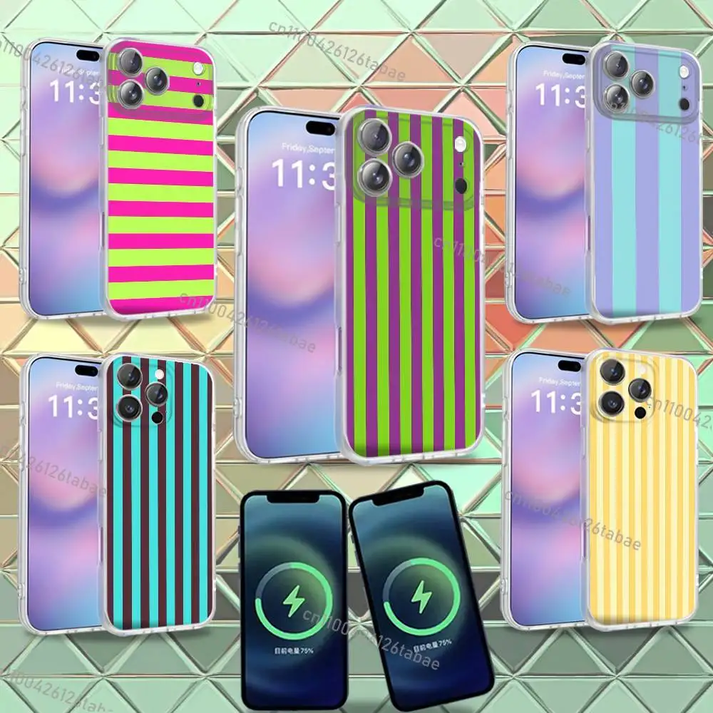 

Colorful Striped Minimalist Couple Lichee Phone Case For iPhone 16,14,11,17,13,15,12Air,Plus,Pro,Max,E,Mini Frosted for Magnetic