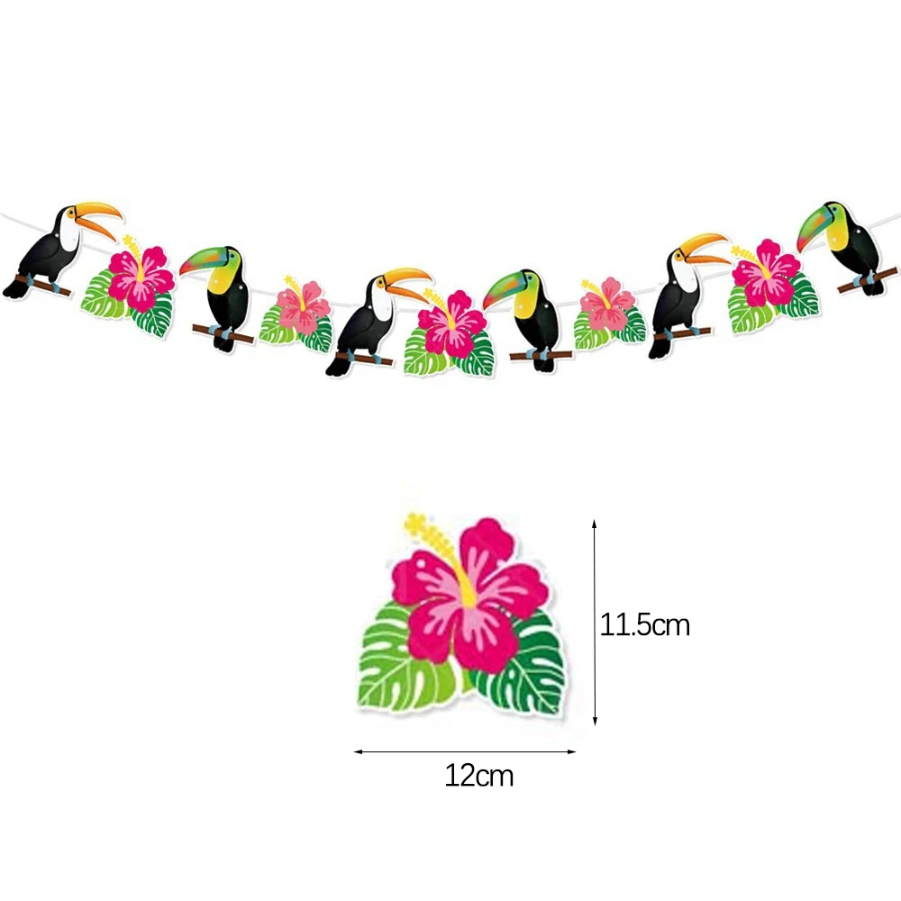 Hawaii-Party Banner Dekoration Foto-Requisiten Hängende Banner Sommer-Party Flamingo Ananas Papierbrillen Tropische Hawaiianische Party – Detail 6
