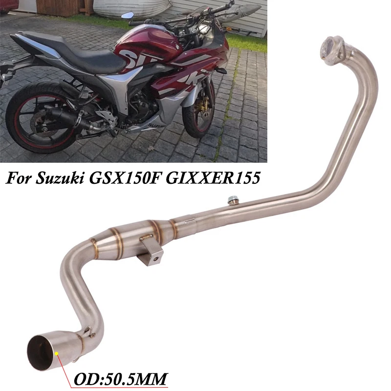 

Надевается для SUZUKI GIXXER155 GSX150F GIXXER SF 155 GSX 150F, выхлопная труба мотоцикла, глушитель, передняя средняя труба 51 мм