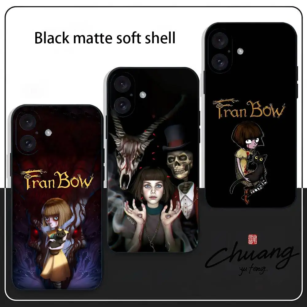 

F-Fran Bow Singer Anime Phone Case Stylish black matte TPU case for 11-16. Anti-slip and wear-resistant