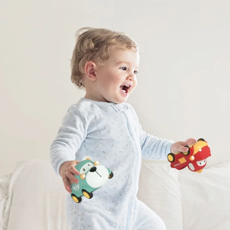 Baby Car Toys Press Gear Car Children's Toy Car Cute Pull Back Inertial Car Toy for Toddler Puzzle Animals Car Gift for Children