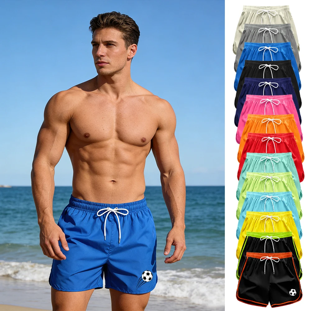 

Новые спортивные шорты 2026 года с футбольным принтом, свободного кроя, повседневные, дышащие, на шнурке, для мужчин, подходят для бега и фитнеса