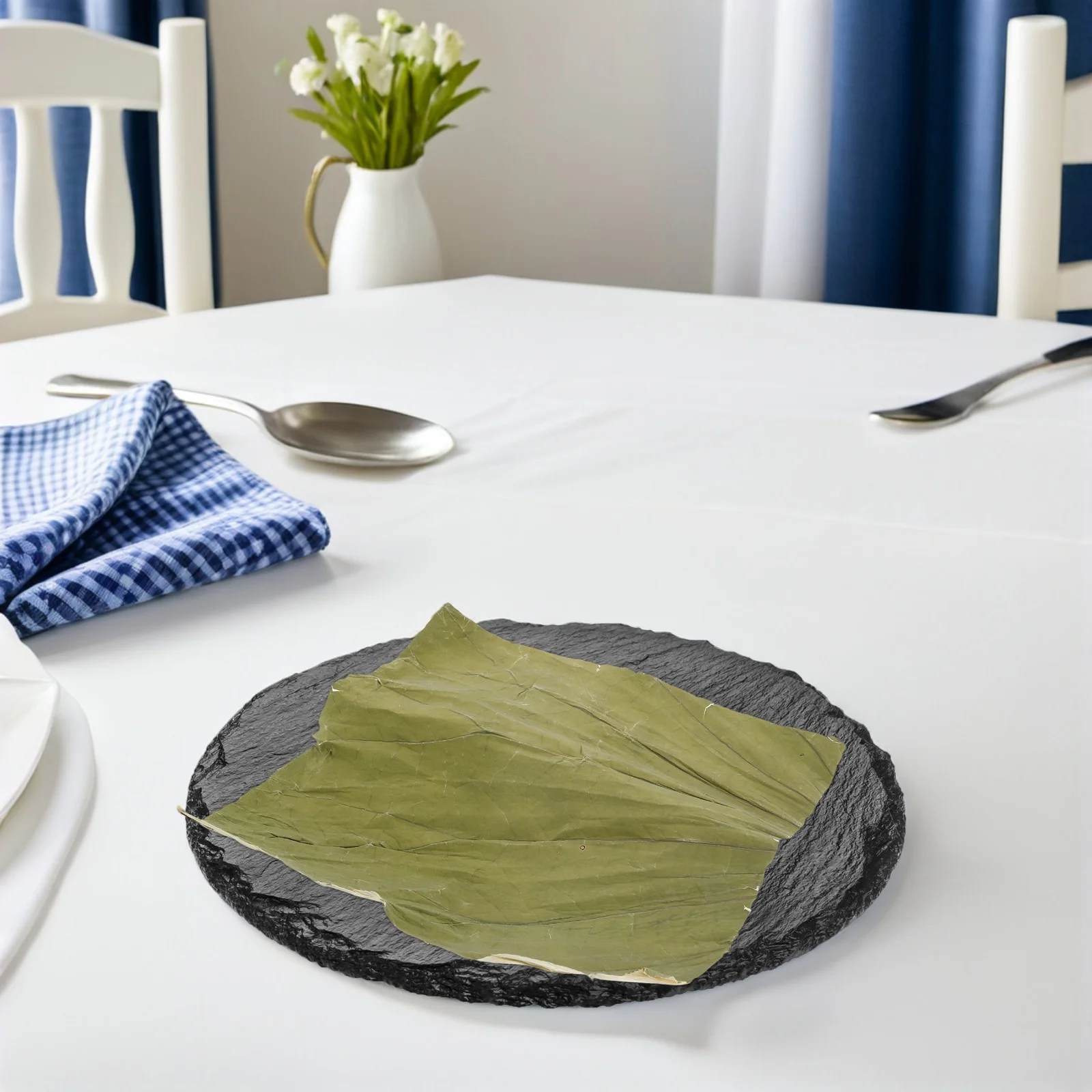 

100Pcs Lotus Leaf Sushi Plate Liner Dried Leaves Food Wrap Sheets Buffet Platter Serving Asian Food Presentation