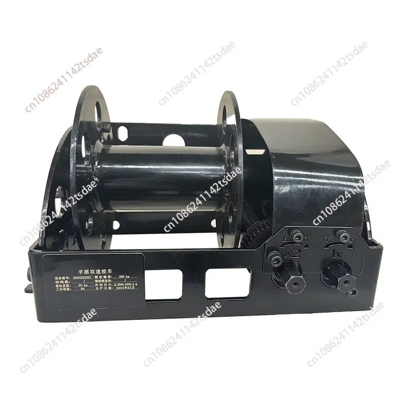 Large manual self-locking two-speed winch 5 tons 10 tons lifting traction positioning heavy manual two-speed turbine winch