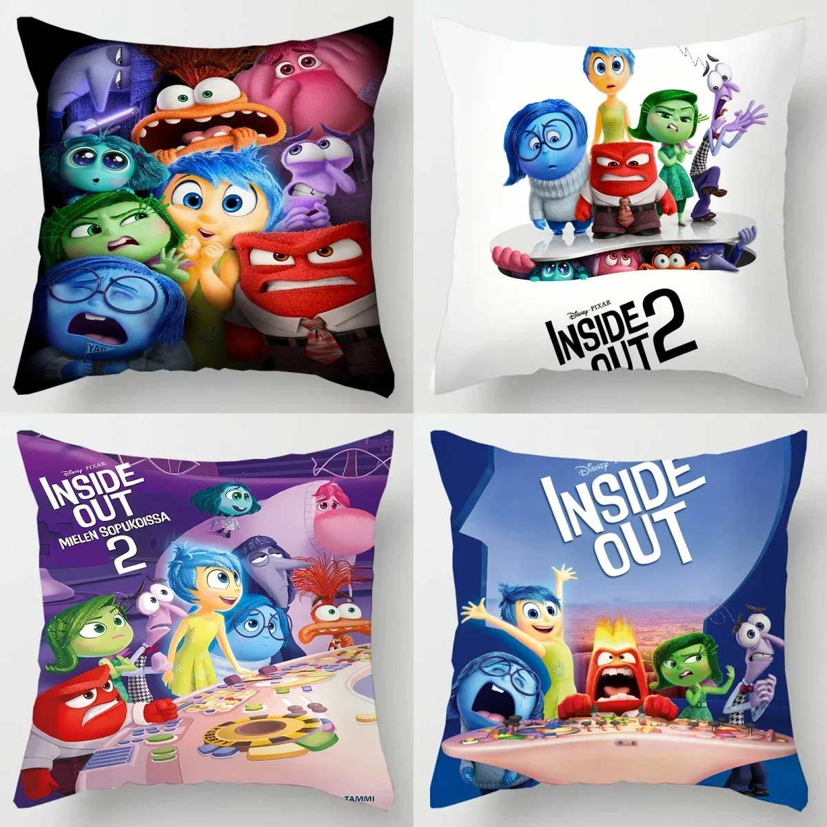 Inside Out 2 Pillowcase Plush Cushion Cover Disney Cartoon Anime Pillowslip Cover Car for Bed Room Decor Friend Birthdays Gifts