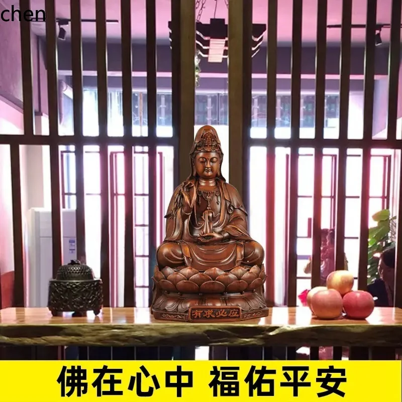 YFY  Guanyin Buddha Statue Ornament for Peace and Well-being, for Living Room Guanyin Bodhisattva Temple, Home Decoration