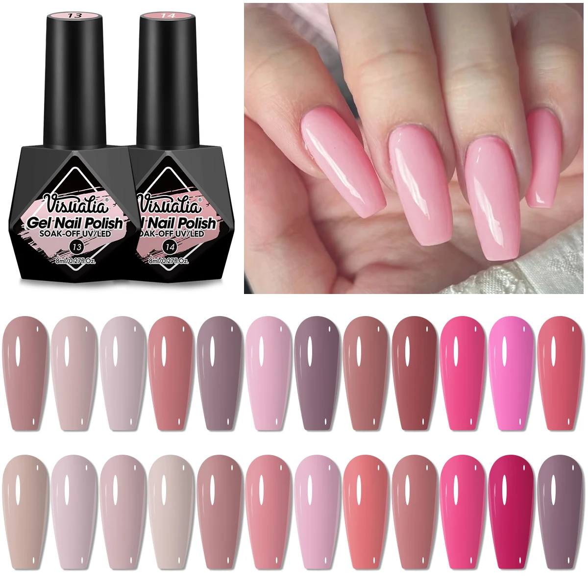 

Набор гель-полиров для ногтей из 12 предметов — полупостоянный, погружной УФ-светодиодный маникюр, 8 мл, без ароматов, без свинца, предметы первой необходимости для дизайна ногтей