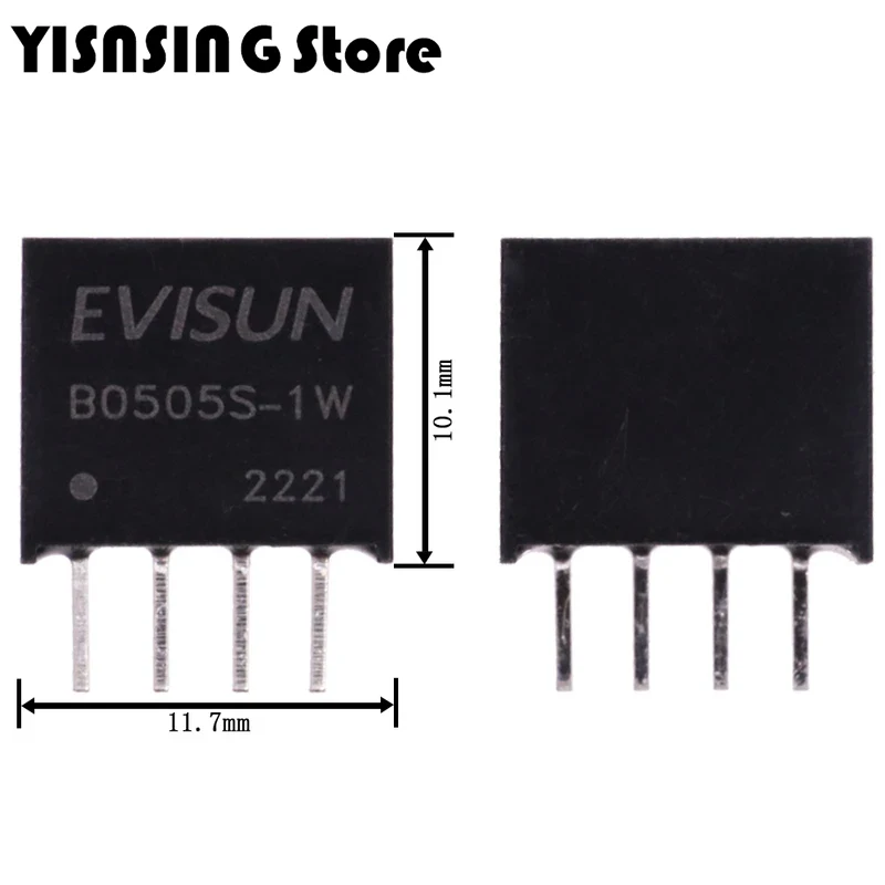 B0505S-1W B0505S B0505 SIP-4 Conversor de energia IC, Conversor 5V a 5V, Módulo de alimentação DC DC, Isolamento 1000VDC, Novo e original, 1PC