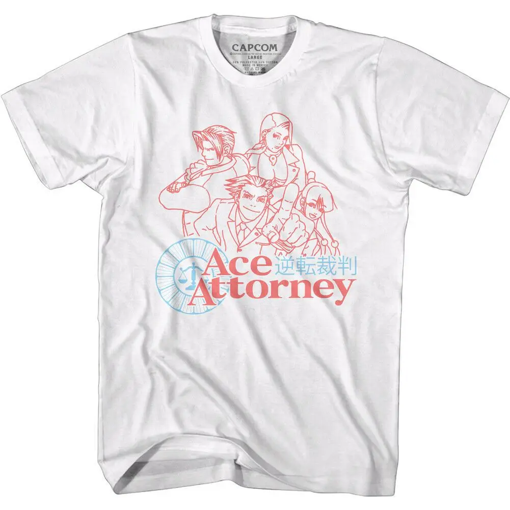 Game Ace Attorney Series Print T-shirt Summer Tee Short Sleeve Tops for Men Women T-shirts Daily Wear Men's Shirts