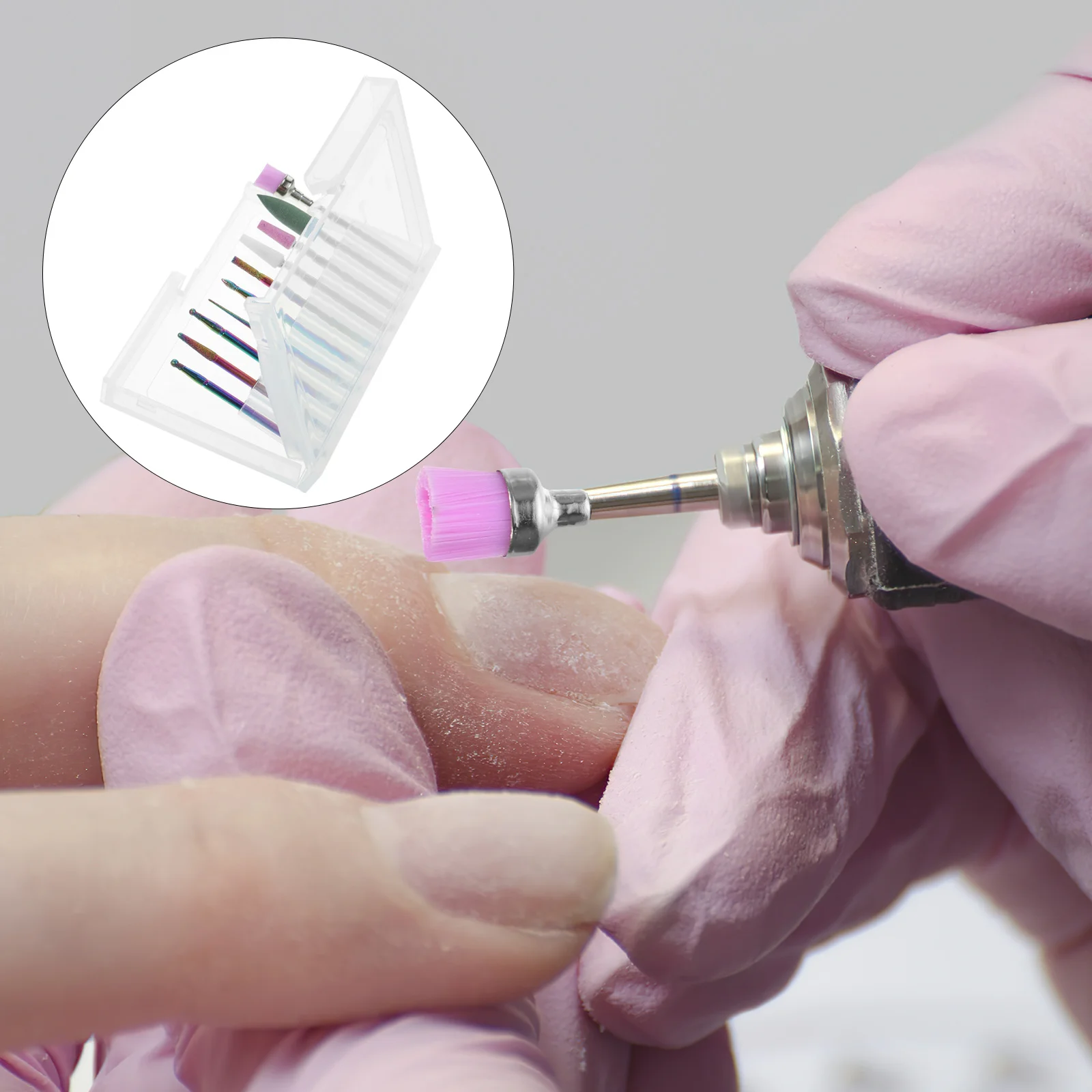 Set di frese per manicure, rimozione smalto, kit elettrico per cuticole con punte diamantate, set di punte per fresa per unghie, per uso domestico, nail art