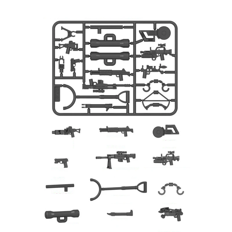 K7028-軍用フィギュアビルディングブロック,武器アクセサリー,銃機,10個