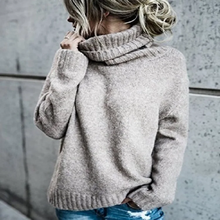 

Women's Winter Sweater Pullover, Thick Turtleneck Full Sleeve Jumper, Casual Vintage Solid Color Knit Top 2025